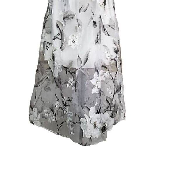 Floral 1/2 Sheer Sleeveless Maxi Long Dress NEW - Picture 5 of 9